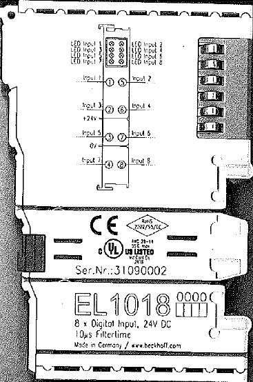 Beckhoff EL1018 Wiring