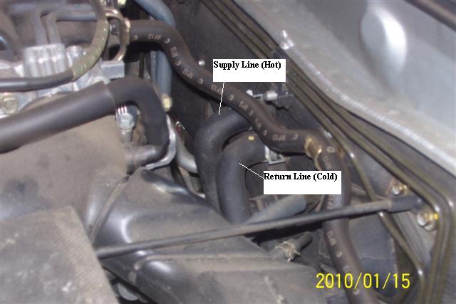 Galant 2002 Heater Hoses at Firewall