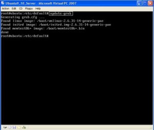 Update GRUB with "update-grub"