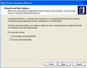 Select New Hard Drive Disk
