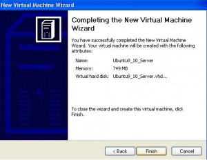 Complete the New VirtualPC