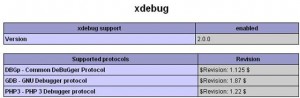 Phpinfo shows Xdebug information