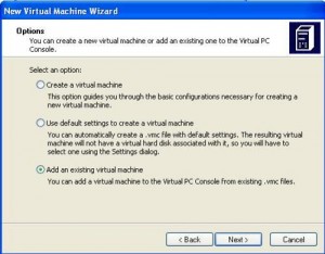 Add an Existing Virtual Machine