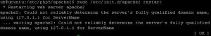 Restart Apache server with sudo /etc/init.d/apache2 restart