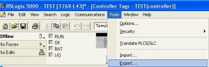 Use RSLogix5000 Export Tool to Export Tag Descriptions