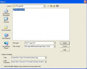 Select the exported tag file