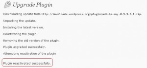Successful Plugin Upgrade
