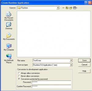 Create Runtime 5_0 with Password
