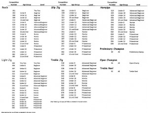 Irish Dance Exhibition - Competition Program