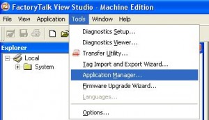 Start Application Manager from FactoryView Studio