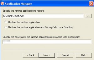 Supply File Location and Password
