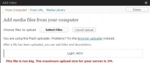 PHP Program Complains Upload Exceed Limit