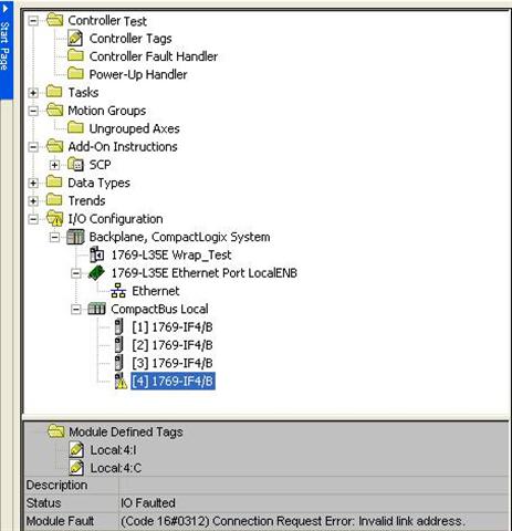 CompactLogix IF4 IO Fault 0312