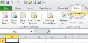 Click on Data Tab and Connections