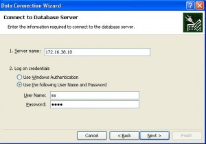 Set up Database Server Connection Parameters