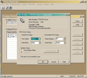Select Comm Port and Speed