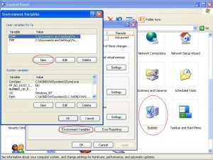 Setup Environment Variables in Control Panel