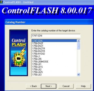 Launch ControlFlash and Select 1747-SDN