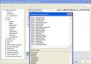 VS2010 Project Property Linker Input Additional Dependencies