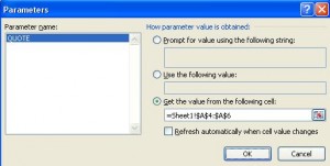 Select Ticker Symbols in Sheet1 