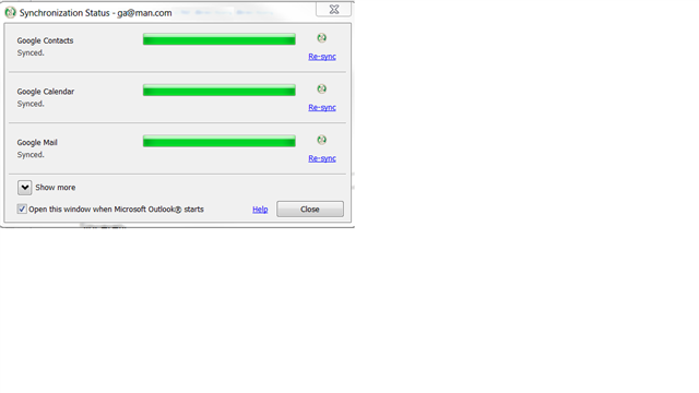Outlook Sync with GMail