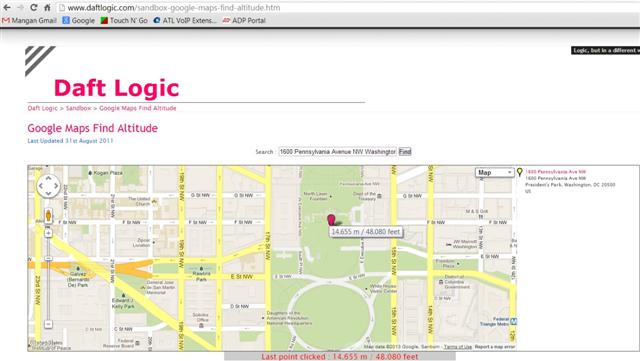 Find Altitude on Google Map
