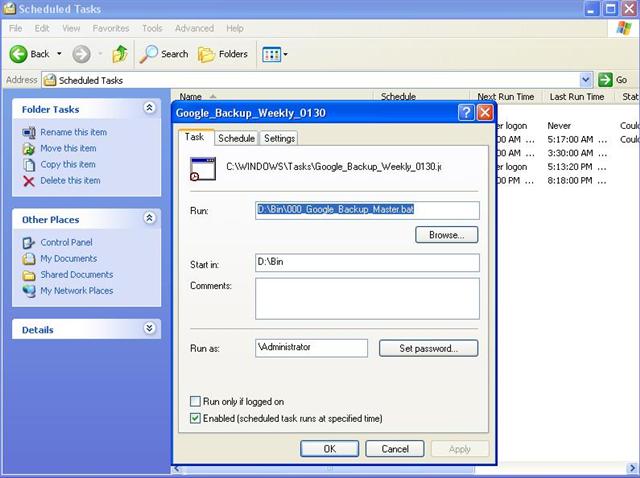 006 - Schedule Google Drive Backup Task