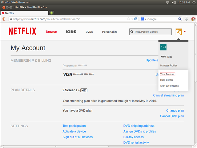 001 - Netflix Account