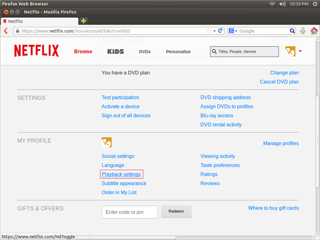 002 - My Profile Playback settings